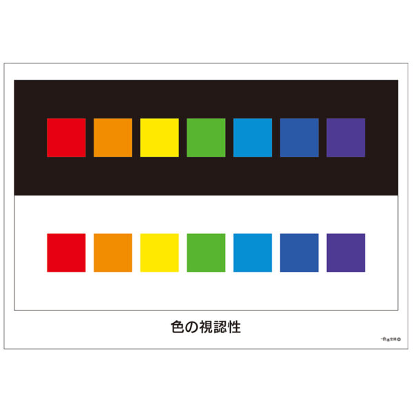 色の視認性図　A4サイズ　ラミネートパウチ加工