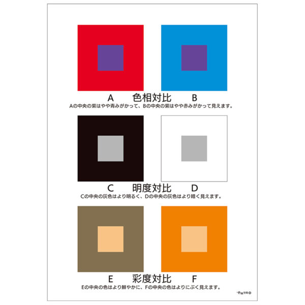 色の対比図　A4サイズ　ラミネートパウチ加工